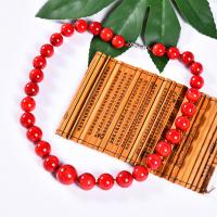 Natural Coral Necklace, Round, fashion jewelry & graduated beads, red, 15-22mm 