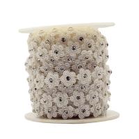Mode Perlen Strang, ABS-Kunststoff-Perlen, mit Strass, keine, 16mm, 9m/Spule, verkauft von Spule
