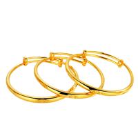 Brass Bangle, gold color plated, Adjustable & for woman, 5mm 