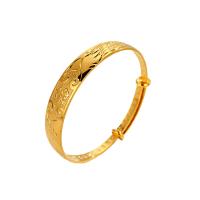 Brass Bangle, gold color plated, Adjustable & for woman, 12mm 