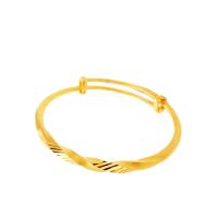 Brass Bangle, gold color plated, Adjustable & for woman, 4.8mm 