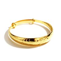 Bracelet en laiton, Placage de couleur d'or, Réglable & pour femme, 12mm, Vendu par PC
