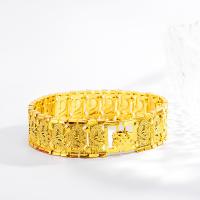 Brass Bracelet, gold color plated, for man, 19mm Approx 8.46 Inch 
