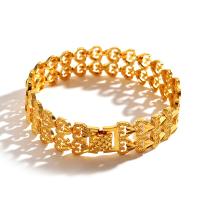 Bracelets en laiton, Placage de couleur d'or, pour homme, 17mm Environ 7.87 pouce, Vendu par PC