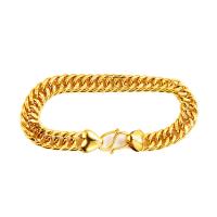 Bracelets en laiton, Placage de couleur d'or, pour homme, 9mm Environ 8.26 pouce, Vendu par PC