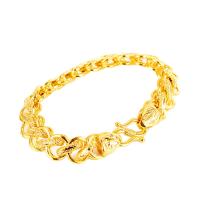 Brass Bracelets, gold color plated & for man Approx 8.27 Inch 