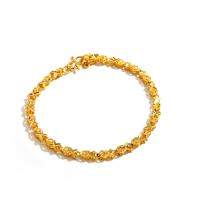 Bracelets en laiton, Placage de couleur d'or, pour femme Environ 7.08 pouce, Vendu par brin