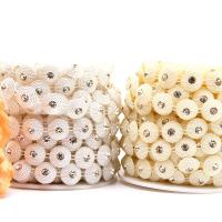 Moda cuentas Strand, Perlas de plástico ABS, con diamantes de imitación, más colores para la opción, 15mm, 9m/Carrete, Vendido por Carrete