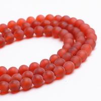 Perles agates, Yunnan agate rouge, Rond, poli, fait à la main, rouge Vendu par brin