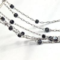 Stainless Steel Ball Chain, Hematite, with Stainless Steel, plated, mixed colors 