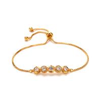 Cubic Zirconia Micro Pave Brass Bracelet, gold color plated, Adjustable & micro pave cubic zirconia & for woman, 6.2mm 