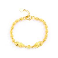 Bracelets en laiton, Placage de couleur d'or, pour femme, 8mm Environ 7.87 pouce, Vendu par brin