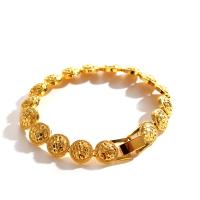 Bracelets en laiton, Placage de couleur d'or, pour femme, 10mm Environ 7.48 pouce, Vendu par brin