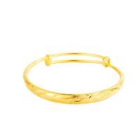 Brass Bangle, gold color plated, for woman, 6.5mm 