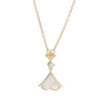 Shell Necklace, Brass, with Shell, with 1.96 inch extender chain, plated, for woman Approx 15.74 Inch 