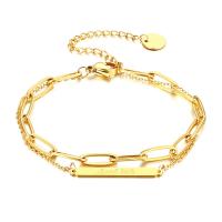 Edelstahl Charm Armband, Modeschmuck & für Frau, Goldfarbe, verkauft von Strang