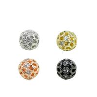 Cubic Zirconia Micro Pave Brass Beads, plated, micro pave cubic zirconia 8mm 
