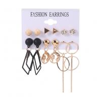 Zinc Alloy Earring Set, Stud Earring, 6 pieces & fashion jewelry & for woman 