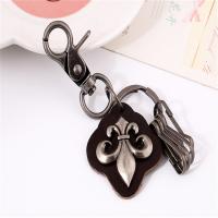 Zinc Alloy Key Clasp, with PU Leather, fashion jewelry & for man 