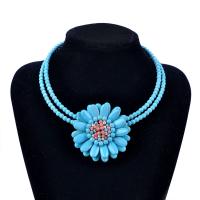 Collar Necklace, turquoise, with Zinc Alloy, plated, for woman cm 