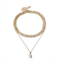 Fashion Multi Layer Necklace, Zinc Alloy, with iron chain, gold color plated, for woman & multi-strand 40cm,50cm 