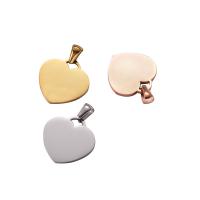 pendentifs de cœur en inox , Acier inoxydable 304, coeur, bijoux de mode & pour femme, plus de couleurs à choisir Vendu par PC