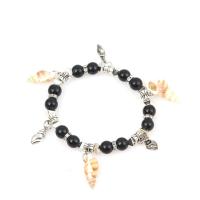 Gemstone Bracelets, Natural Stone, with Trumpet Shell & Zinc Alloy, for woman .5 Inch 