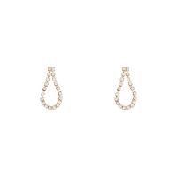 Cubic Zirconia Micro Pave Brass Earring, Teardrop, fashion jewelry & micro pave cubic zirconia & for woman, gold 