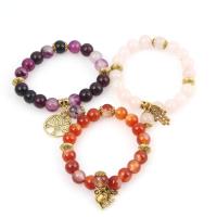 Gemstone Bracelets, Natural Stone, with Zinc Alloy, for woman .5 Inch 