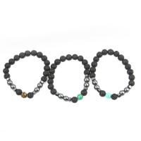 Lava Bead Bracelet, with Natural Stone & Hematite, for woman 