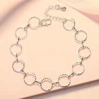Brass Bracelets, silver color plated, for woman Approx 7.87 Inch 