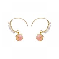Acrylic Drop Earring, Zinc Alloy, with Plastic Pearl & Acrylic, gold color plated, for woman 