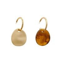 Resin Zinc Alloy Earring, with Resin, fashion jewelry & for woman, gold 