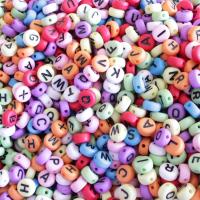 Acryl Alphabet Perlen, Kunststoff, mit Acryl, DIY & Emaille, keine, 4x7mm, 200PCs/Tasche, verkauft von Tasche