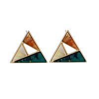 Zinc Alloy Stud Earring, with Acrylic, Triangle, gold color plated & for woman 