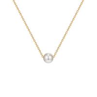 Plastic Pearl Necklace, Stainless Steel, with Plastic Pearl, fashion jewelry & for woman, gold, 390mm 