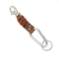 Zinc Alloy Key Clasp, with PU Leather, for man, brown, 180mm 