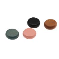 Perles en bois teints, Plat rond, plus de couleurs à choisir Environ 2mm, Vendu par PC