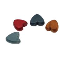 Dyed Wood Beads, Heart Approx 2mm 