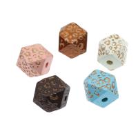 Perles en bois teints, polygone, sculpté, plus de couleurs à choisir, 10mmuff0c12mmuff0c16mm Environ 2mm, Vendu par PC