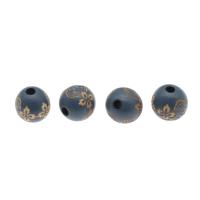 Perles en bois teints, Rond, sculpté, plus de couleurs à choisir, 10mmuff0c16mm Environ 4mm, Vendu par PC
