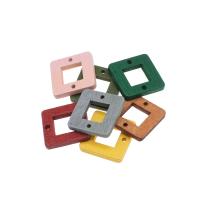 Connecteur de bijoux en bois, Carré, plus de couleurs à choisir Environ 1mm, Vendu par PC