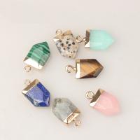 Gemstone Zinc Alloy Pendants, Natural Stone, with Zinc Alloy, DIY & faceted 