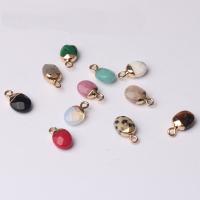 Gemstone Zinc Alloy Pendants, Natural Stone, with Zinc Alloy, DIY & faceted 8mm 