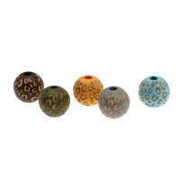 Perles en bois teints, Rond, sculpté, plus de couleurs à choisir, 10mmuff0c16mm Environ 4/2mm, Vendu par PC