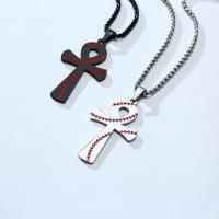 Stainless Steel Pendant Necklace, Cross, plated, fashion jewelry & for man 