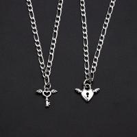Couple Stainless Steel Necklace, with 1.96inch extender chain, Lock and Key & for couple Approx 19.6 Inch 
