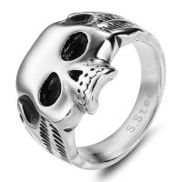 Titanium Steel Finger Ring, Skull, anoint, Unisex 