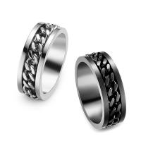 Titanium Steel Finger Ring, Unisex 8mm 