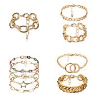 Zinc Alloy Bracelet Set, with 1.96 inch extender chain, gold color plated & for woman & enamel Approx 6.2 Inch 